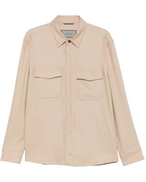 Canali Geknöpfte Jacke Mit Klappentasche - Natur