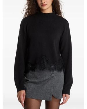 Guess Wool-Blend Lace Jumper - Black