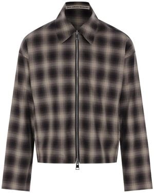 Meta Campania Collective Tino Check-Pattern Zip-Up Jacket - Black