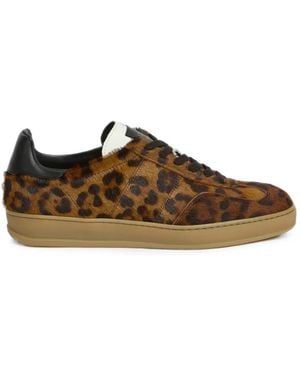 Liviana Conti Delia Leopard-Print Pony-Hair Sneakers - Brown