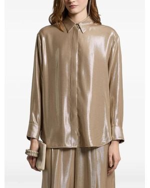 Peserico Diagonal Striped Shirt - Natural