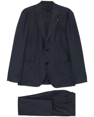 Lardini Pak Met Enkele Rij Knopen En Bloemenprint - Blauw
