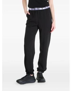EA7 Asv Dynamic Athlete Logo-Detail Track Pants - Black