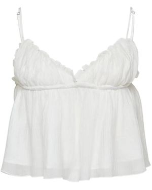 GLOWNY Crinkle-Effect Top - White