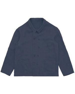 Fortela Garçon Double-Breasted Overshirt - Blue