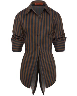 Simon Miller Striped Button Loch Poplin Shirt - Black