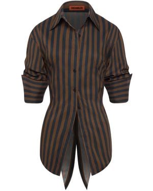 Simon Miller Striped Button Loch Poplin Shirt - Black