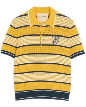 Valentino Garavani Vg-Patch Polo Shirt - Yellow