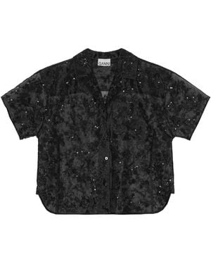 Ganni Camisa con lentejuelas - Negro