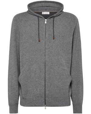 Brunello Cucinelli ジップアップ カシミアパーカー - グレー