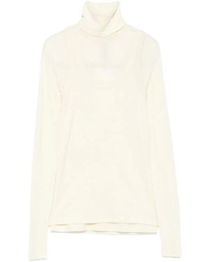 Rohe Pullover mit Rollkragen - Weiß