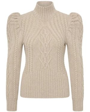 Rebecca Vallance Puffed-Sleeve Knitted Jumper - White