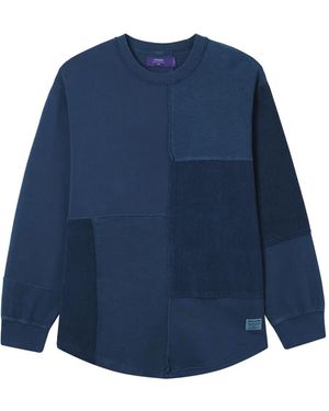 AFTERMATHS Sweat À Design Patchwork - Bleu