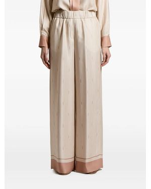 Peserico Striped Palazzo Pants - Natural