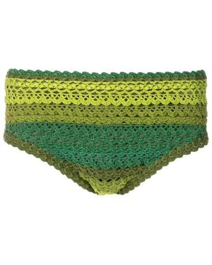 Amir Slama Crochet-Knit Swimming Trunks - Green