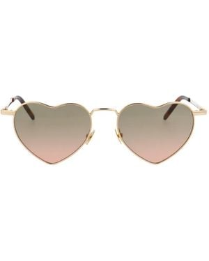 Saint Laurent Loulou Heart-Frame Sunglasses - Natural