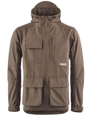 Pedaled Embroidered-Logo Hooded Jacket - Brown