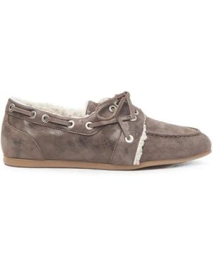 Peserico Loafer Mit Faux Fur-Futter - Grau