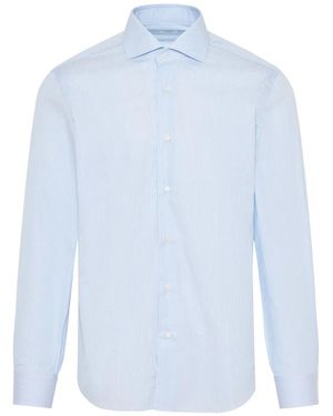 Barba Napoli Camicia A Righe - Blu