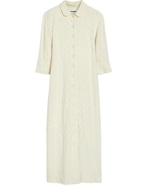 Jil Sander Floral-Embellished Maxi Dress - White