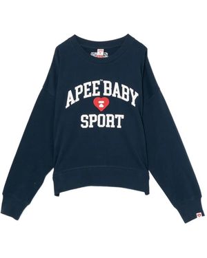 AAPE BY A BATHING AP Logo-Embroidered Sweatshirt - Blue