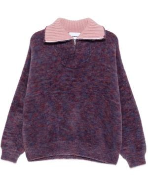 Bonsai Jersey Con Media Cremallera - Morado