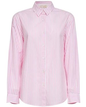 MC2 Saint Barth Striped Button-Down Cotton Shirt - Pink