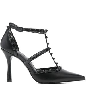 Exe' Angelia 815 Studded Leather Court Shoes - Black