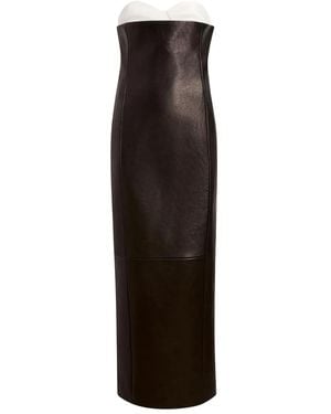 KHAITE Yael Strapless Leather Maxi Dress - ブラック