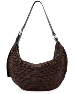 AllSaints Luna Woven-Design Leather-Strap Shoulder Bag - Brown