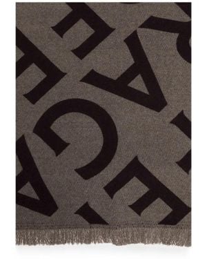 Ferragamo Monogram-Print Fringed-Edge Scarf - Black