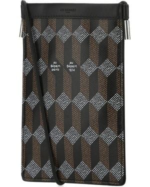 AU DEPART Geometric-Pattern Phone Bag - Black