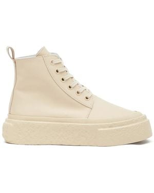 MM6 by Maison Martin Margiela レースアップ レザースニーカー - ナチュラル