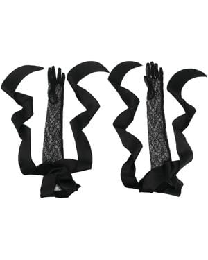 David Koma Ruffle Lace Gloves - Black