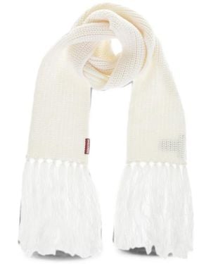 DSquared² Fringed-Hem Chunky-Knit Scarf - White