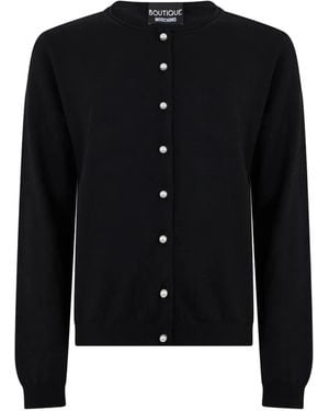 Moschino Faux-Pearl-Button Wool Cardigan - Black