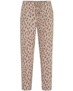 Juvia Animal-Print Drawstring Track Pants - Natural