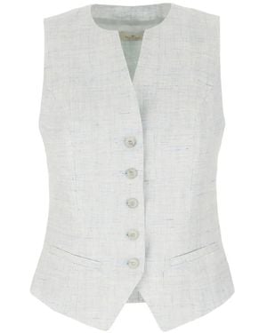 Panicale Buttoned Waistcoat - White