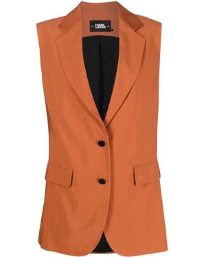 KARL LAGERFELD Veston En Laine À Coupe Mi-Longue - Orange