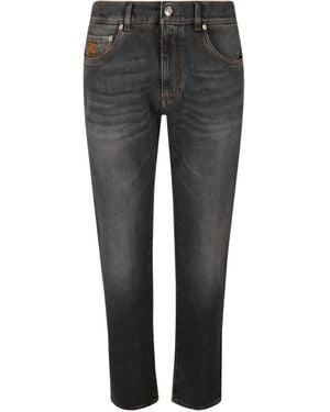 Etro Jeans Con Ricamo - Grigio