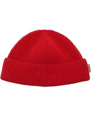 Ami Paris Sailor Ribbed-Knit Beanie Hat - Red