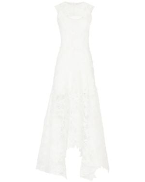 Costarellos Janica Lace Asymmetric Dress - White