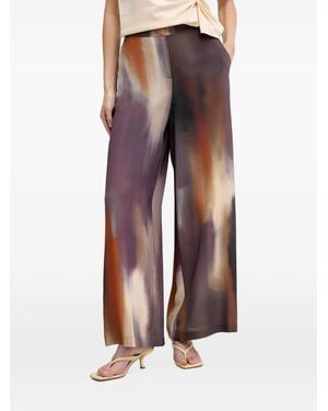 Sisley Abstract-Print Palazzo Pants - Purple