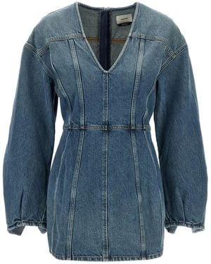 Haikure V-Neck Denim Dress - Blue