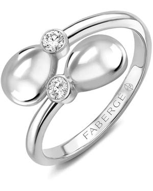 Faberge 18K Crossover Diamond Ring - White