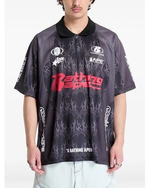 A Bathing Ape Flame-Print T-Shirt - Black