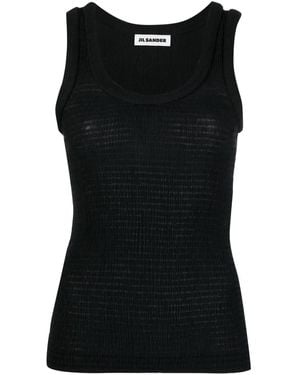 Jil Sander Shirred Tank Top - Black