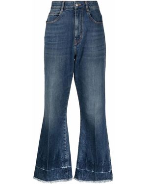 Stella McCartney Flared Crop Denim Jeans - Blue