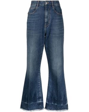 Stella McCartney Flared Crop Denim Jeans - Blue