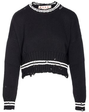 Marni Distressed-Effect Sweater - Black